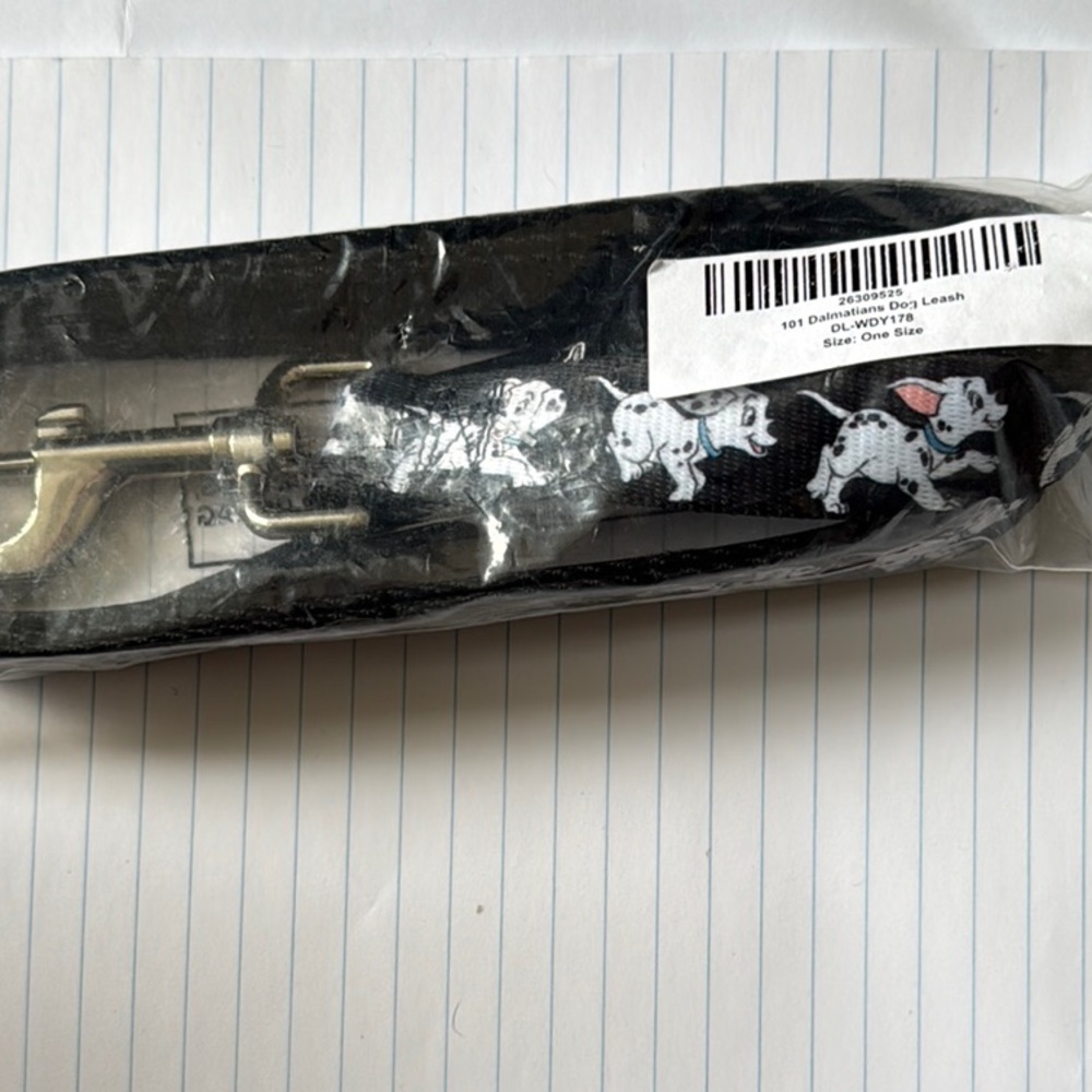 Black Dog Leash with Dalmatian Print